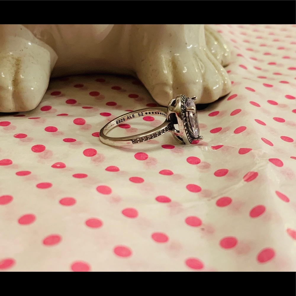Pandora Sparkling Teardrop Halo Ring - Picture 5 of 7